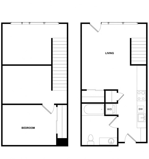 Floor plan for 1 bed, 1 bath, 706 sqft